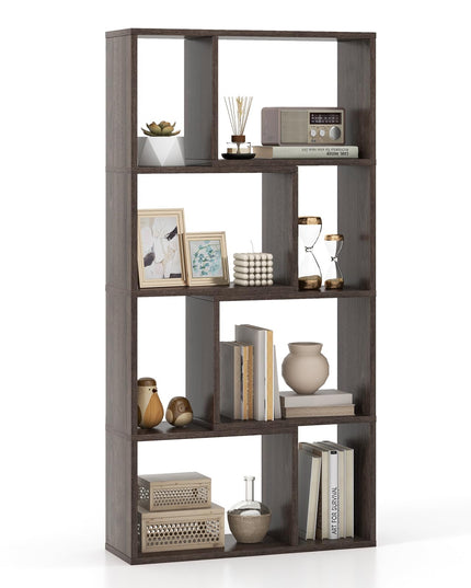 Giantex 8-Cube Geometric Bookshelf Set of 1/2, 4-Tier High Bookcase, 48" Modern Storage Organizer