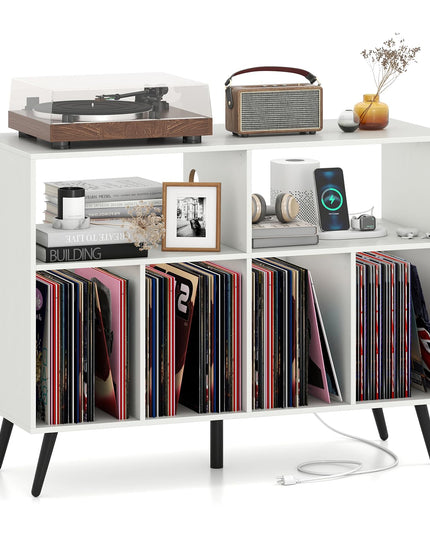 Giantex Large Record Player Stand with Charging Station