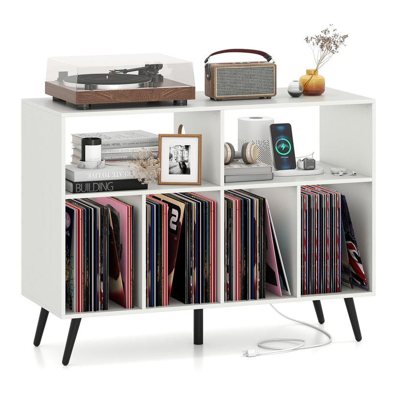 Giantex Large Record Player Stand with Charging Station