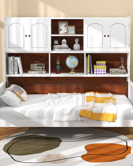 Giantex Wood Twin Bed with Storage