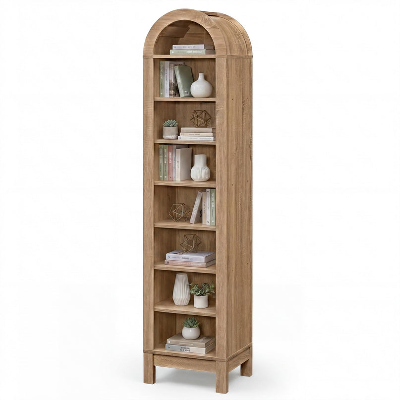 Giantex 71" Tall Arched Bookcase for Living Room