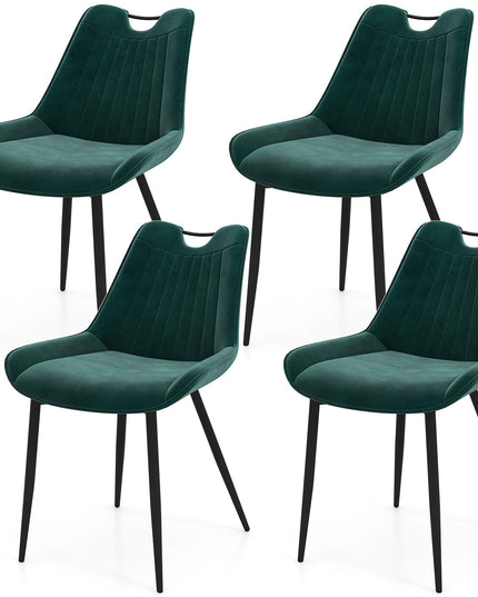 Giantex Dining Chair Set of 4 with Metal Legs for Living Room