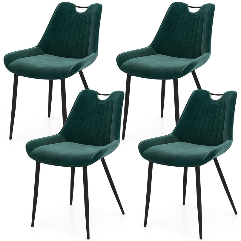 Giantex Dining Chair Set of 4 with Metal Legs for Living Room