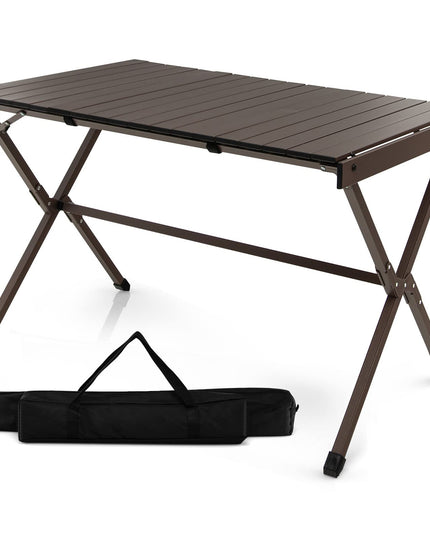 Giantex Folding Camping Table, Aluminum Picnic Table for 4-6 Person