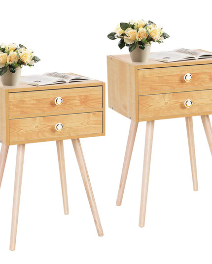 Giantex Nightstand W/2 Drawers for Bedroom