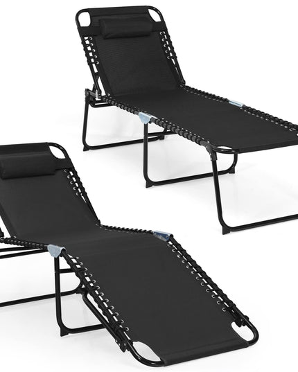 Giantex Patio Chaise Lounge Chair Foldable W/Adjustable Positions