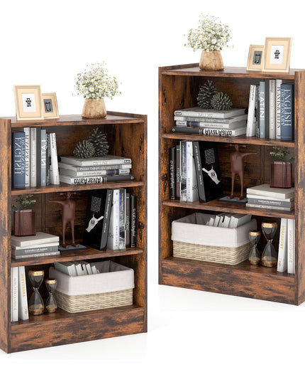Giantex 3-Cube Bookcase White - 3-Tier Modern White Open Bookshelf with Adjustable Shelves