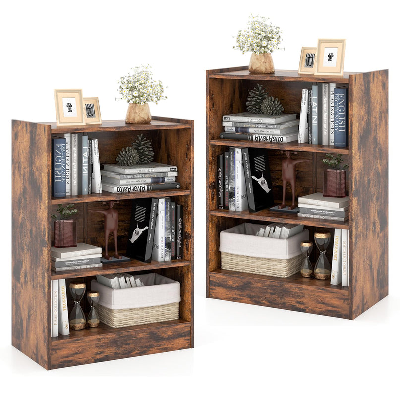 Giantex 3-Cube Bookcase White - 3-Tier Modern White Open Bookshelf with Adjustable Shelves