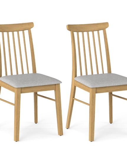 Giantex Fabric Upholstered Kitchen Armless Chairs w/Rubber Wood Frame