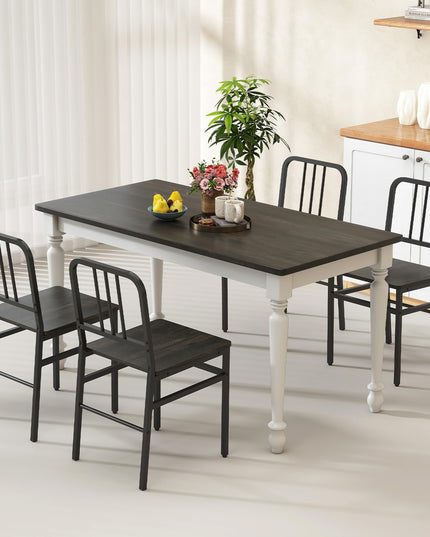 GIANTEX Metal Dining Chairs Set of 4 Industrial Kitchen Chairs