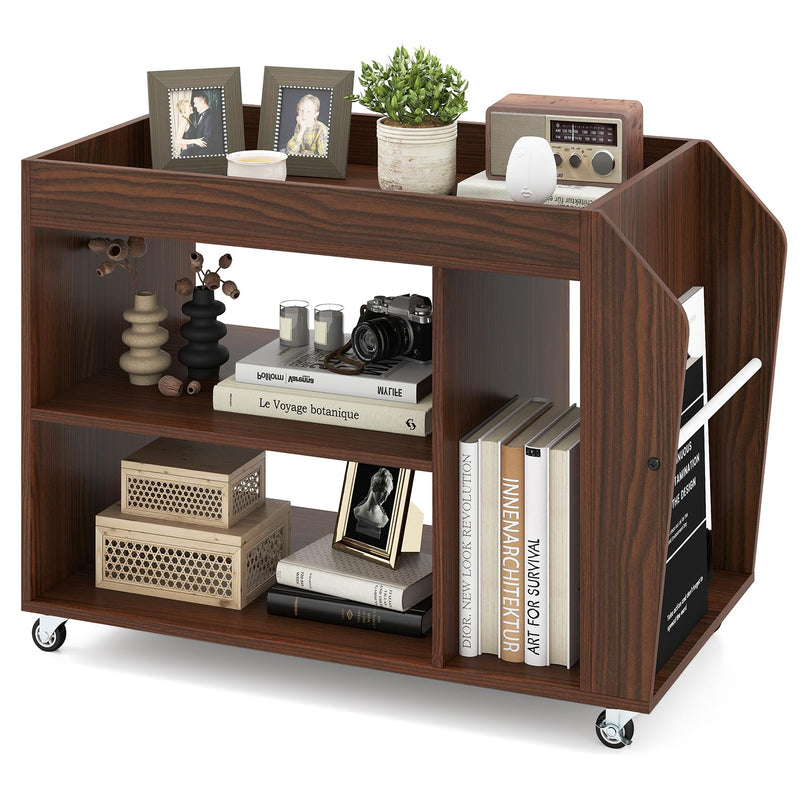 Giantex Rolling End Table with Storage for Study Living Room Bedroom