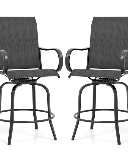 Giantex Swivel Outdoor Bar Stools, All-Weather Bar Height Patio Chairs