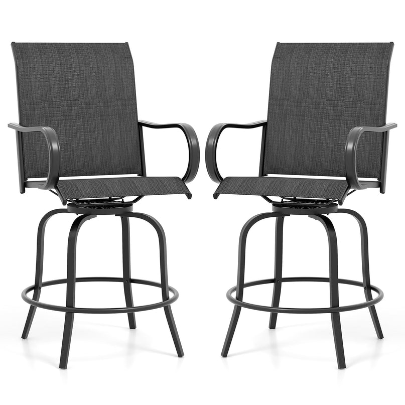 Giantex Swivel Outdoor Bar Stools, All-Weather Bar Height Patio Chairs
