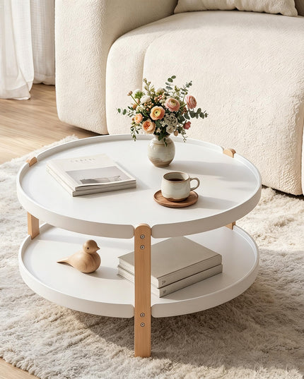 GIANTEX 23.5" 2-Tier Coffee Table with Storage