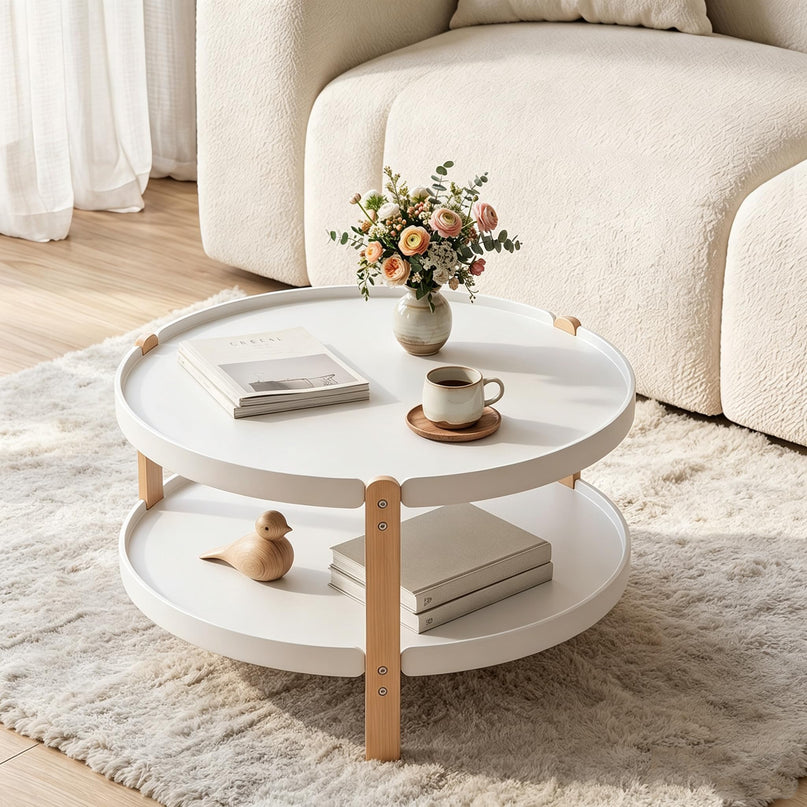 GIANTEX 23.5" 2-Tier Coffee Table with Storage
