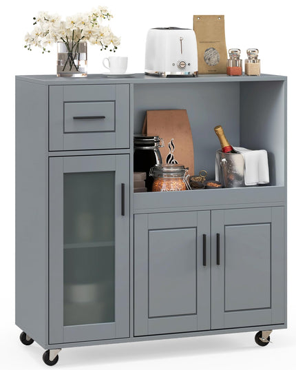 Giantex Kitchen Island with Storage, Kitchen Cart with Wheels