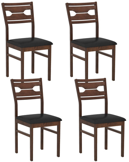 Giantex Wooden Dining Chairs Set of 2/4 PU Leather Upholstered Kitchen Armless Chair