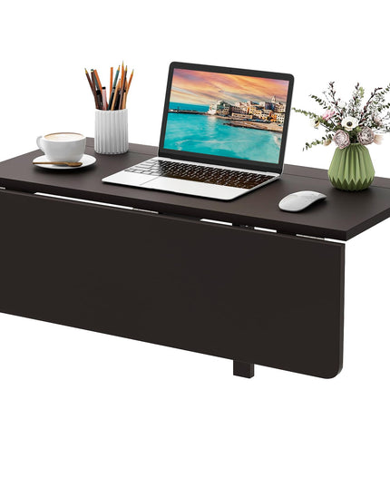 Giantex Wall Mounted Folding Table, 31.5" x 23.5" Wood Murphy Desk Drop-Leaf Table
