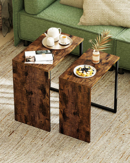 Giantex Nesting Coffee Table Set of 2 with Sturdy Metal Frames