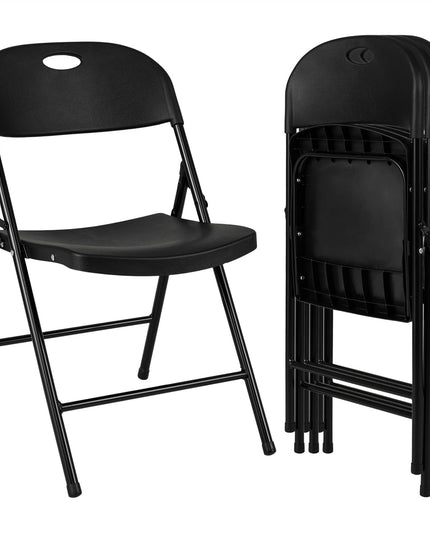 Giantex 4/6/8/12 Pack Plastic Folding Stackable Chair with Curved PP Seat