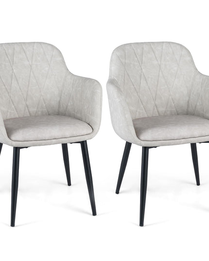 Giantex Dining Chairs Set of 2/4 Upholstered PU Leather Kitchen Chair