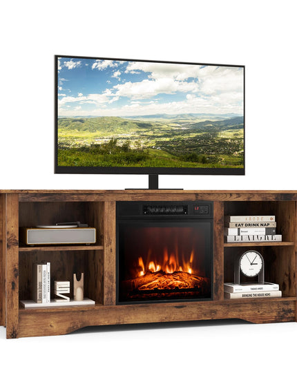 Giantex TV Stand with Fireplace - TV Cabinet with Adjustable Shelves