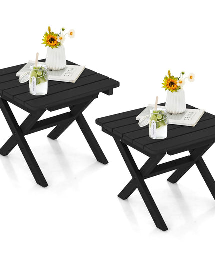 Giantex Outdoor Folding Side Table - Foldable Weather-Resistant HDPE Adirondack Table