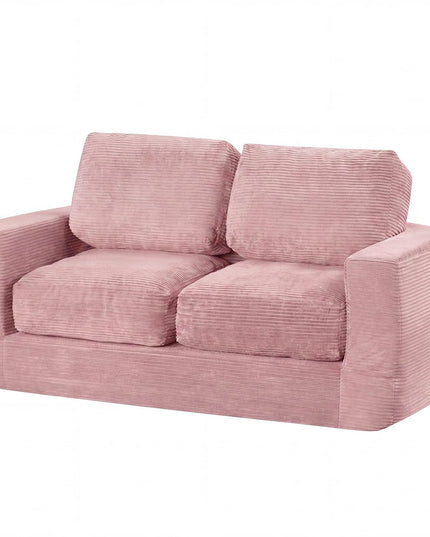 Giantex 2-Seater Floor Couch | Loveseat Foam Sofa with Removable Corduroy Cover