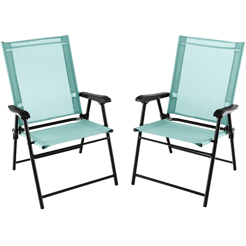 Giantex Patio Chairs Set of 2/4, Folding Patio Chairs for Deck Beach Camping Dining Picnic