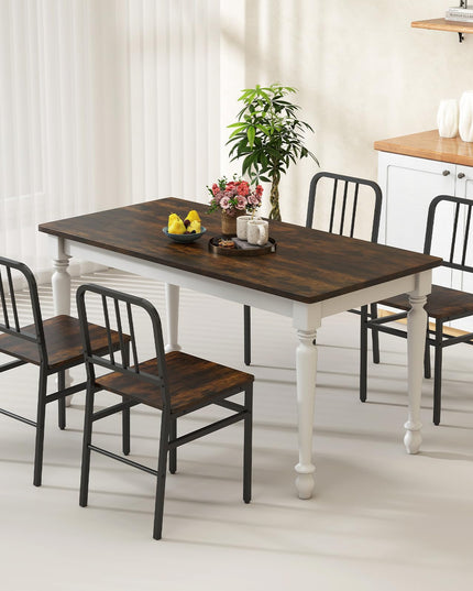 GIANTEX Metal Dining Chairs Set of 4 Industrial Kitchen Chairs