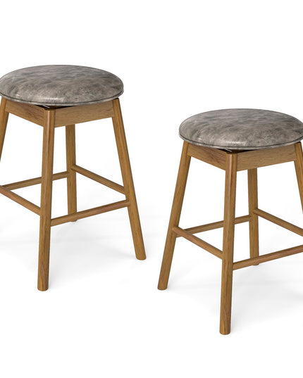 Giantex Tabourets de comptoir sans dossier de 25" avec siège rembourré en cuir PU (Lot de 2/4)