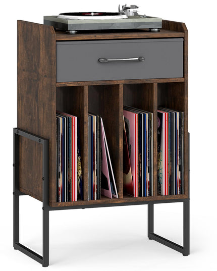 Meuble Tourne-disque Giantex avec tiroir et support de disques vinyles