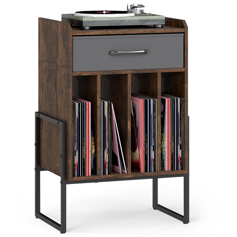Meuble Tourne-disque Giantex avec tiroir et support de disques vinyles