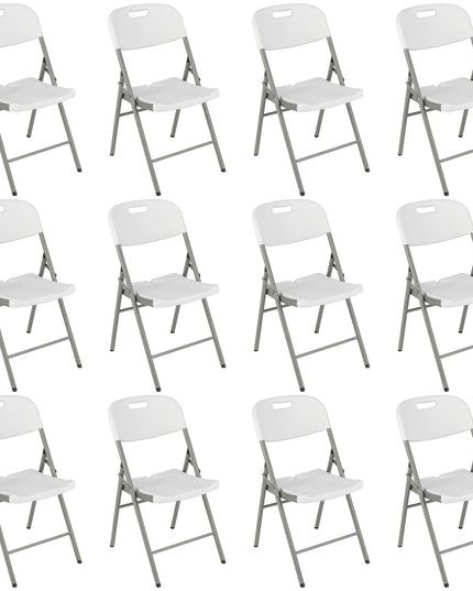 Giantex 4/8/12-Pack Plastic Folding Chairs, HDPE Waiting Room Chairs w/Metal Frame