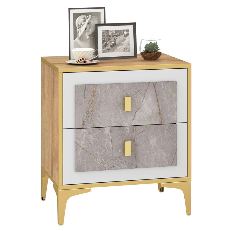 Giantex Modern Nightstand with 2 Drawers