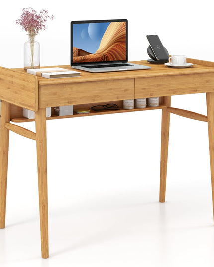 39.5" Bamboo Home Office Desk - Giantex