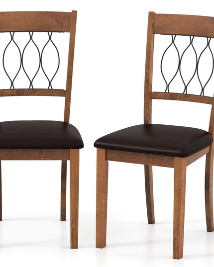 Giantex Lot de 2/4 chaises de salle à manger en tissu/similicuir, rembourrées