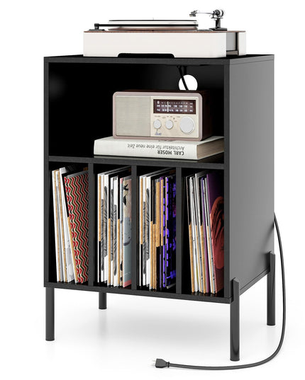 Giantex Record Player Stand with Charging Station