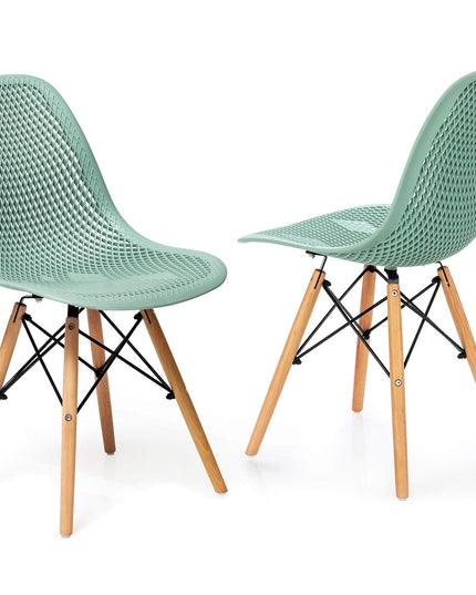 Giantex Set of 2 or 4 Modern Dining Chairs, Shell PP Lounge Side Chairs w/ Mesh Design
