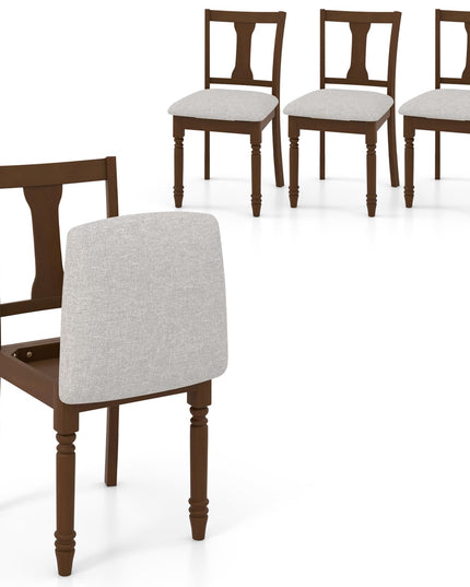 Giantex Wood Dining Chairs Set Farmhouse Dining Room Chair with Cushion Seat, Armless Wooden Dining Side Chairs