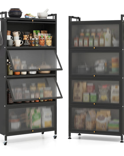 Giantex 5-Tier Kitchen Storage Cabinet w/4 Flip-up PC Doors