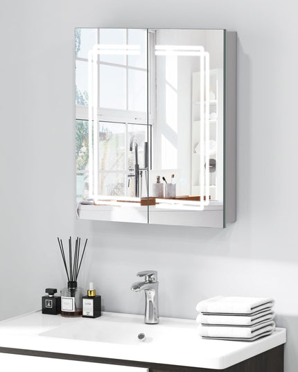 Giantex  LED Lighted Bathroom Mirror Cabinet with 3 Light Colors