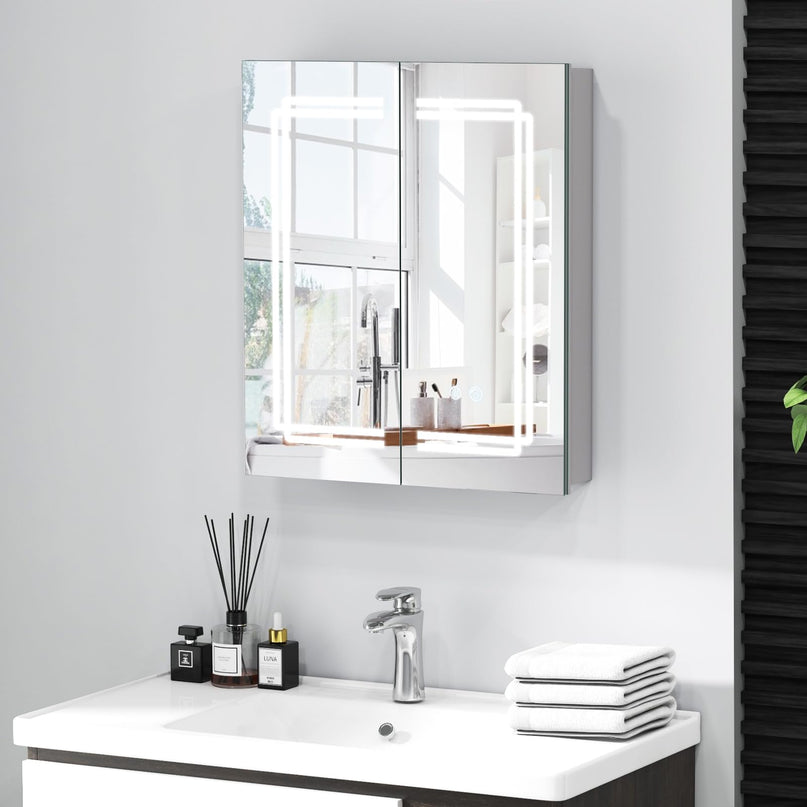 Giantex  LED Lighted Bathroom Mirror Cabinet with 3 Light Colors
