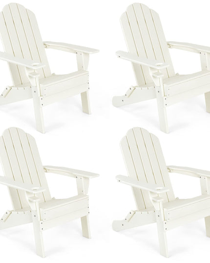 Adirondack Chair with Cup Holder, Outdoor Patio Weather Resistant Chair