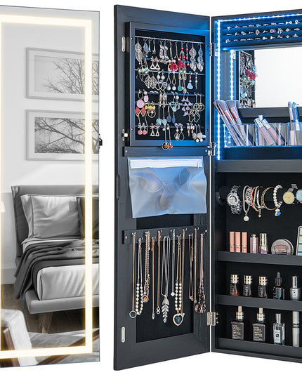 CHARMAID LED Mirror Jewelry Cabinet