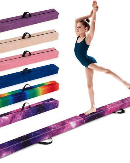 Giantex 8FT Balance Beam, Folding Gymnastics Beam w/Carry Handles