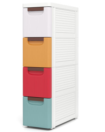 Chariot de rangement Giantex à 4 tiroirs, commode étroite en plastique