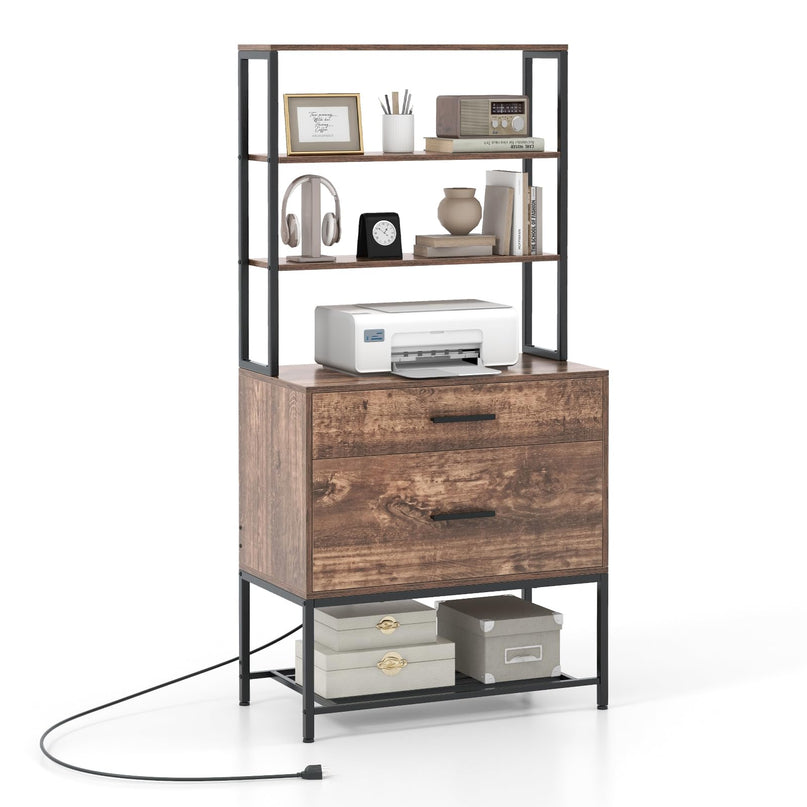 Giantex Tall 2-Drawer File Cabinet - Filing Cabinet