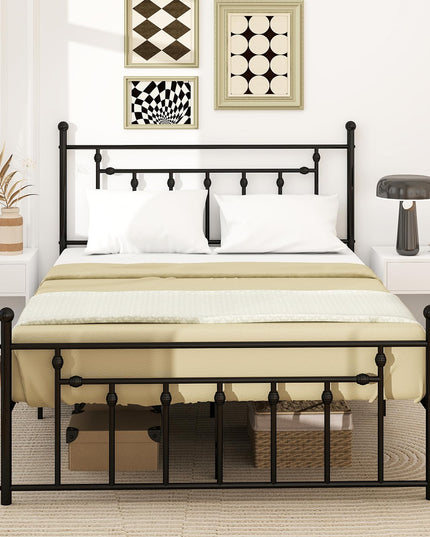 Giantex Twin Bed Frames with Headboard and Footboard, Victorian Style Twin Platform Bed