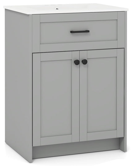 Giantex 24” Undermount Bathroom Cabinet with Ceramic Basin